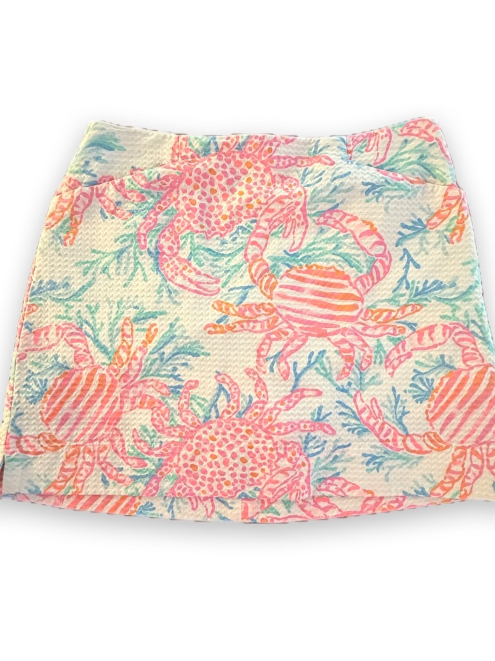 Lilly Pulitzer Crab Print Mini Skort Size 6 | Pink Aqua Coral | Cotton